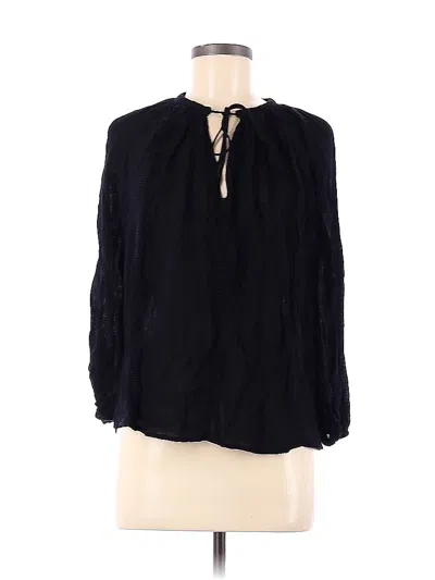 Pre-owned Lush Long Sleeve Blouse In Black