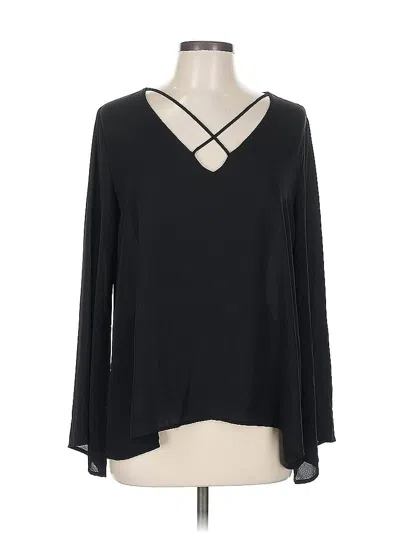 Pre-owned Lush Long Sleeve Blouse In Black