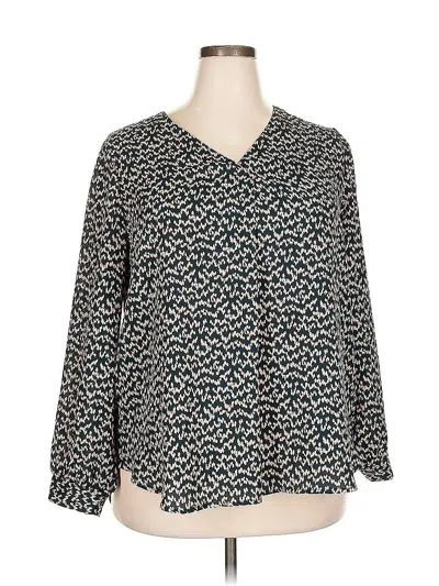 Pre-owned Lush Long Sleeve Blouse In Black