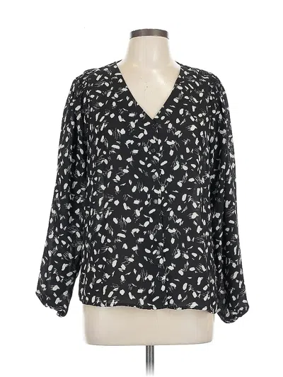 Pre-owned Lush Long Sleeve Blouse In Black
