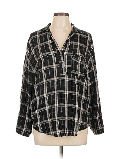 Pre-owned Lush Long Sleeve Blouse In Black