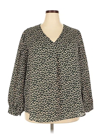 Pre-owned Lush Long Sleeve Blouse In Black