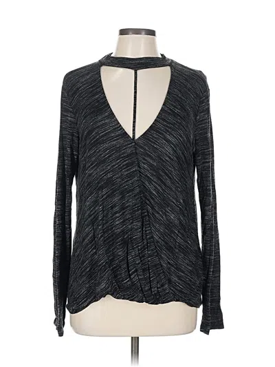 Pre-owned Lush Long Sleeve Blouse In Black