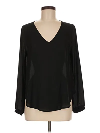Pre-owned Lush Long Sleeve Blouse In Black