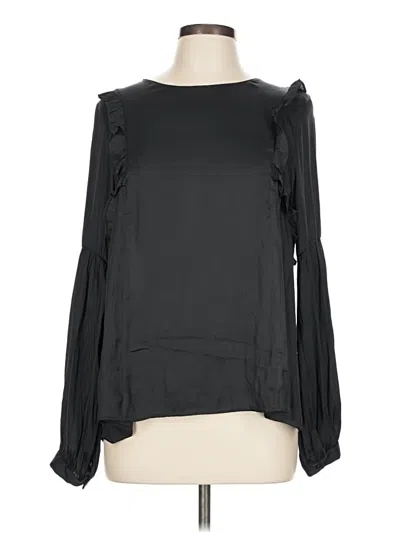 Pre-owned Lush Long Sleeve Blouse In Black