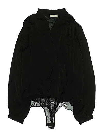Pre-owned Lush Long Sleeve Blouse In Black