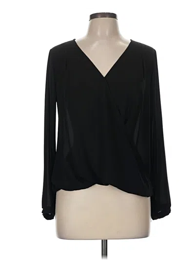 Pre-owned Lush Long Sleeve Blouse In Black