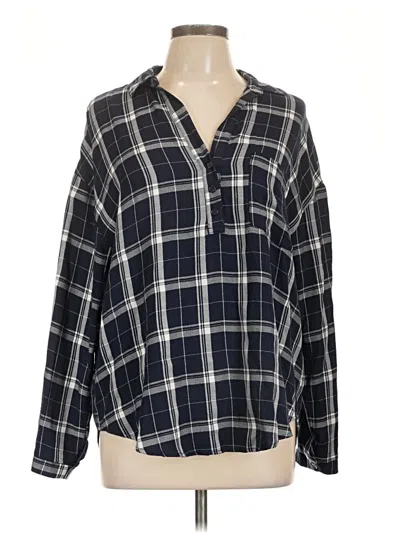 Pre-owned Lush Long Sleeve Blouse In Black