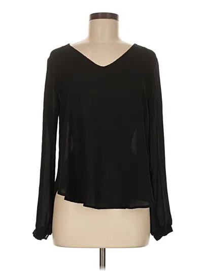 Pre-owned Lush Long Sleeve Blouse In Black