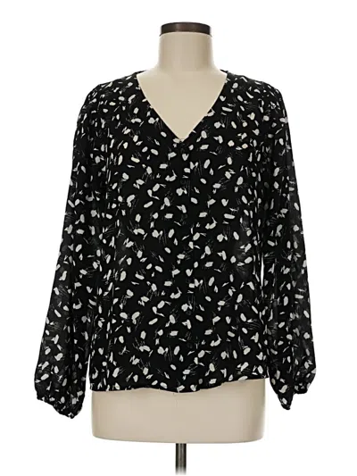 Pre-owned Lush Long Sleeve Blouse In Black