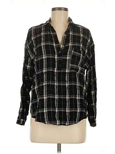 Pre-owned Lush Long Sleeve Blouse In Black