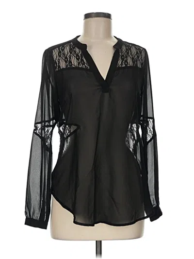Pre-owned Lush Long Sleeve Blouse In Black