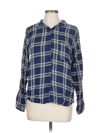 Pre-owned Lush Long Sleeve Blouse In Blue