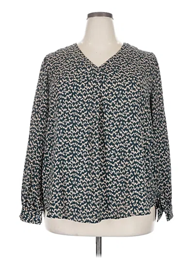 Pre-owned Lush Long Sleeve Blouse In Blue