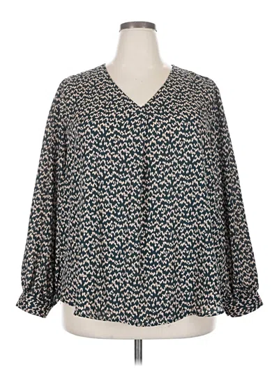 Pre-owned Lush Long Sleeve Blouse In Blue
