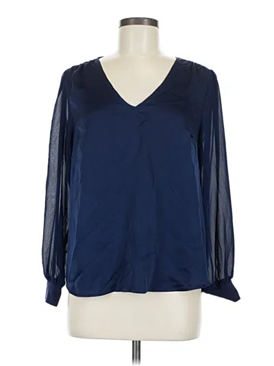 Pre-owned Lush Long Sleeve Blouse In Blue