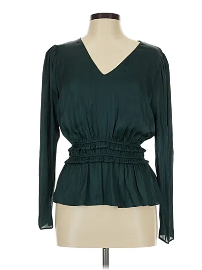 Pre-owned Lush Long Sleeve Blouse In Green