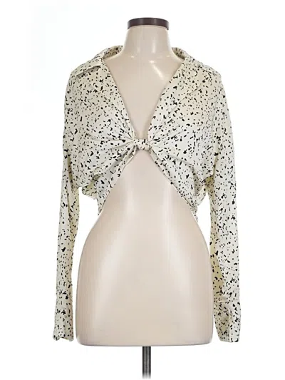 Pre-owned Lush Long Sleeve Blouse In Ivory