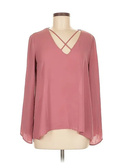 Pre-owned Lush Long Sleeve Blouse In Pink