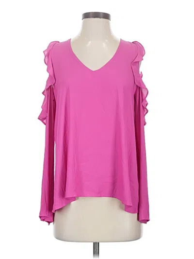 Pre-owned Lush Long Sleeve Blouse In Pink