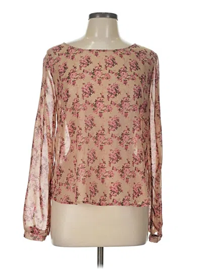 Pre-owned Lush Long Sleeve Blouse In Pink