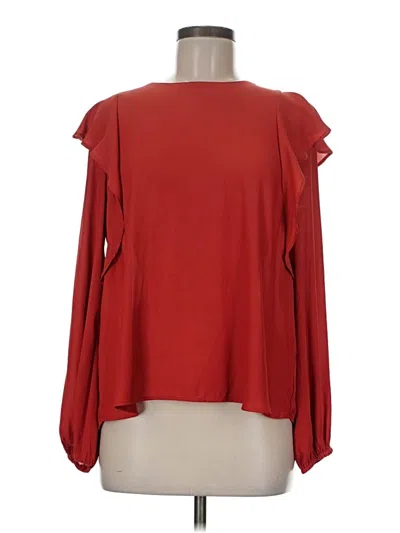 Pre-owned Lush Long Sleeve Blouse In Red
