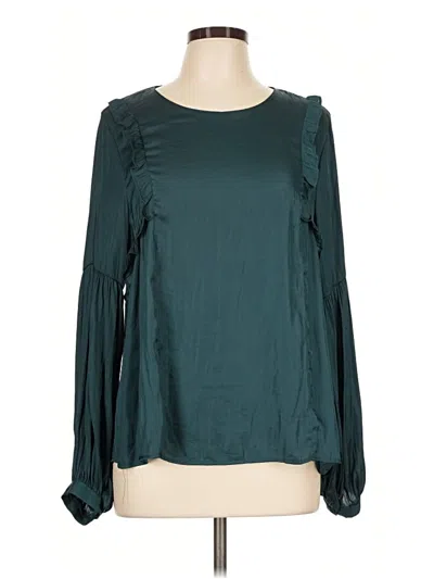 Pre-owned Lush Long Sleeve Blouse In Teal
