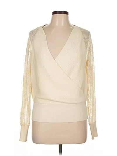 Pre-owned Lush Long Sleeve Blouse In White