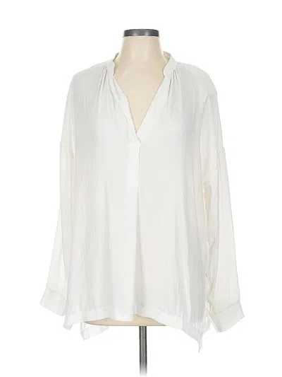 Pre-owned Lush Long Sleeve Blouse In White