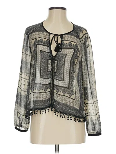 Pre-owned Lush Long Sleeve Blouse In White