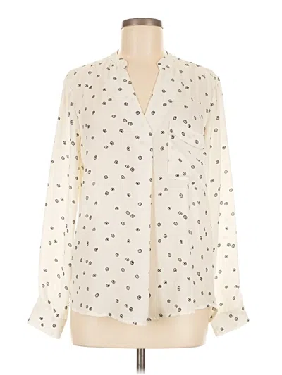 Pre-owned Lush Long Sleeve Blouse In White