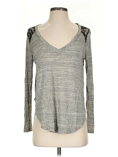 Pre-owned Lush Long Sleeve Henley Shirt In Gray