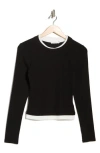 Lush Long Sleeve Layering Top In Black