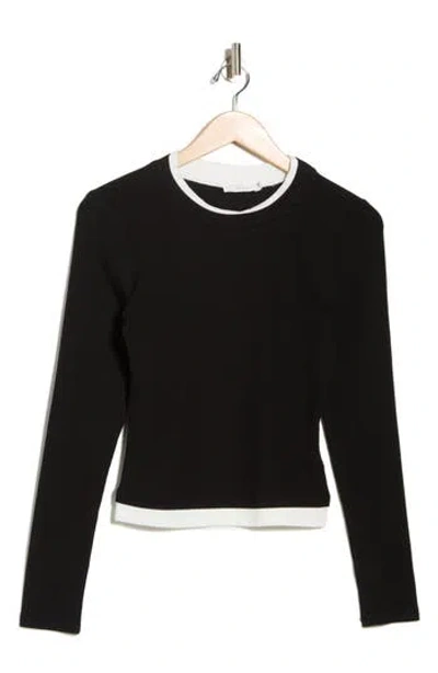 Lush Long Sleeve Layering Top In Black