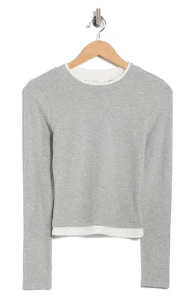Lush Long Sleeve Layering Top In Gray