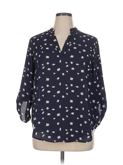 Pre-owned Lush Long Sleeve Polo Shirt In Blue