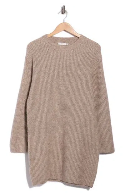 Lush Long Sleeve Sweater Dress In Brown