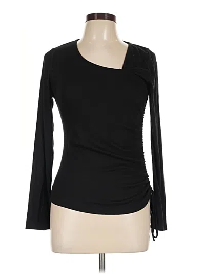 Pre-owned Lush Long Sleeve Top Black One Shoulder Neckline Tops