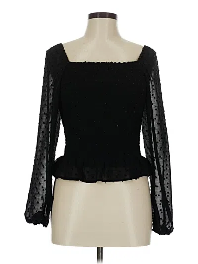 Pre-owned Lush Long Sleeve Top Black Sweetheart Neckline Tops