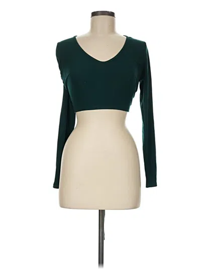 Pre-owned Lush Long Sleeve Top Green Sweetheart Neckline Tops