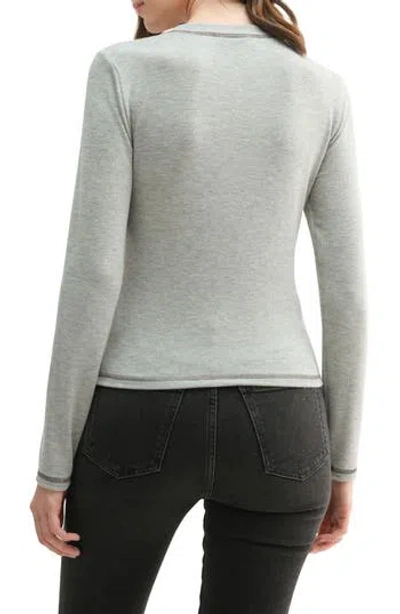 Lush Long Sleeve Top In Heather Grey
