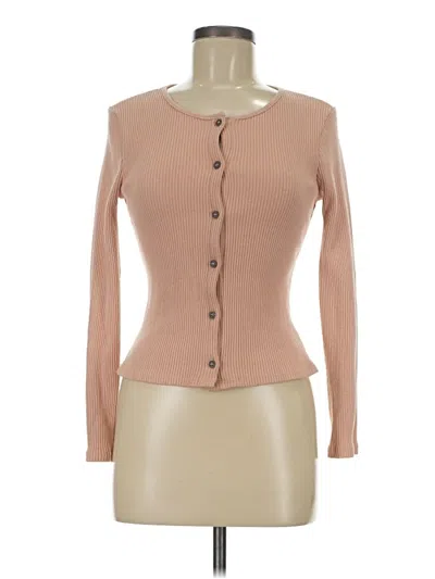 Pre-owned Lush Long Sleeve Top Tan Sweetheart Neckline Tops