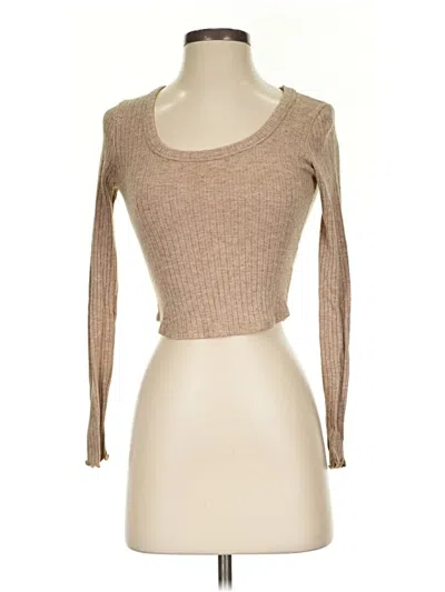 Pre-owned Lush Long Sleeve T-shirt In Tan