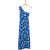 Lush One-shoulder Maxi Dress In Cobalt