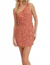 Lush One Shoulder Mini Dress In Red In Pink
