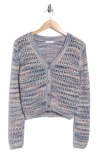 Lush Open Knit Cardigan In Multi