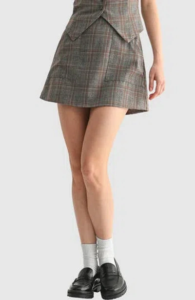 Lush Plaid Miniskort In Blue