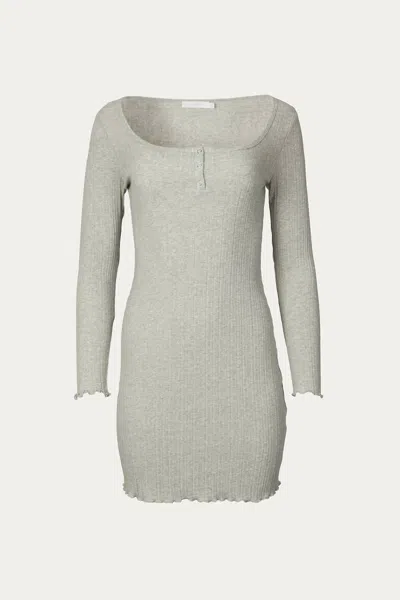 Lush Ribbed Mini Dress In Heather Grey In Gray