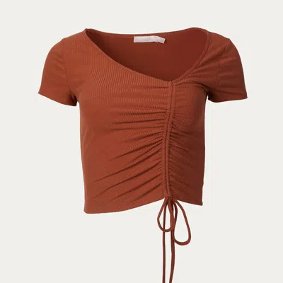 Lush Ruched Cropped Top In Red