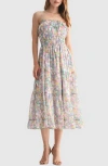Lush Ruffle Tiered Midi Dress In Multi
